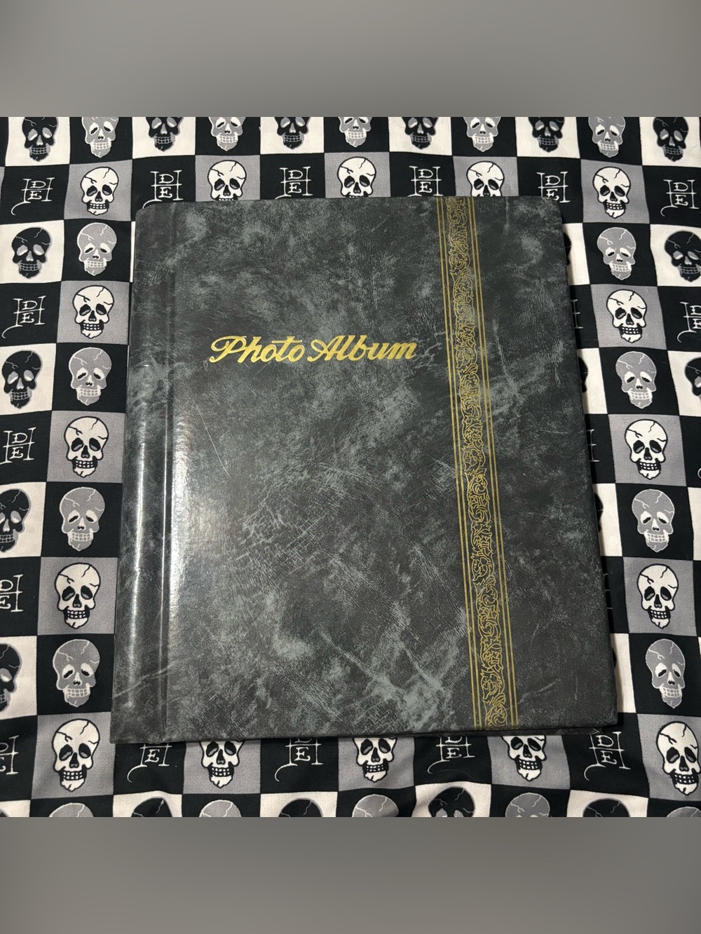 Vintage 1980s Marble Scrapbook Photo Album